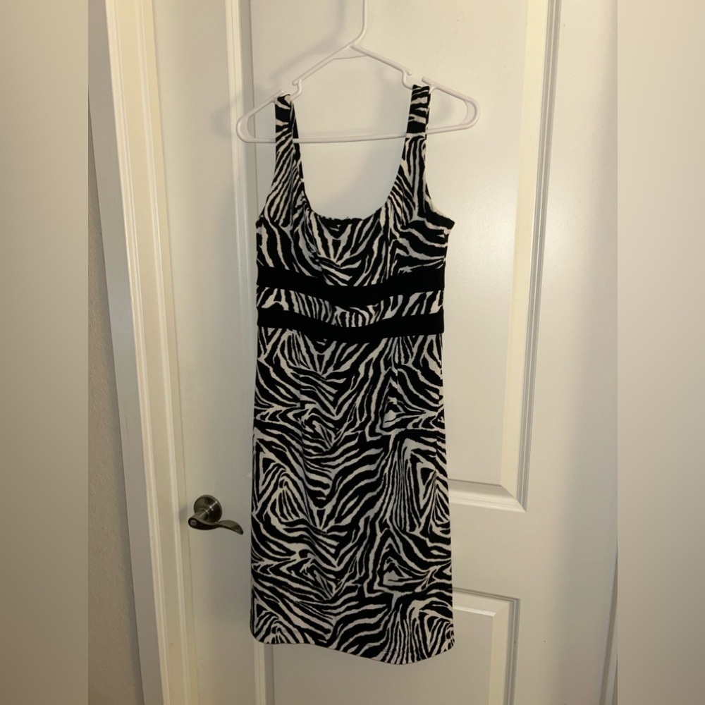 Glamour Zebra Print Y2K Cocktail Dress. Size 6